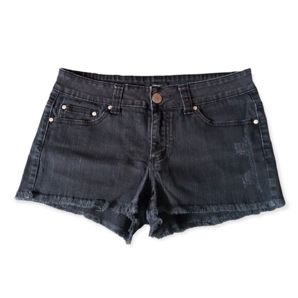 ❤️SALE! PRICE FINAL!❤️ FOREVER 21 BLACK JEAN SHORTS SIZE 29 - Picture 1 of 12